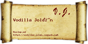 Vodilla Jolán névjegykártya